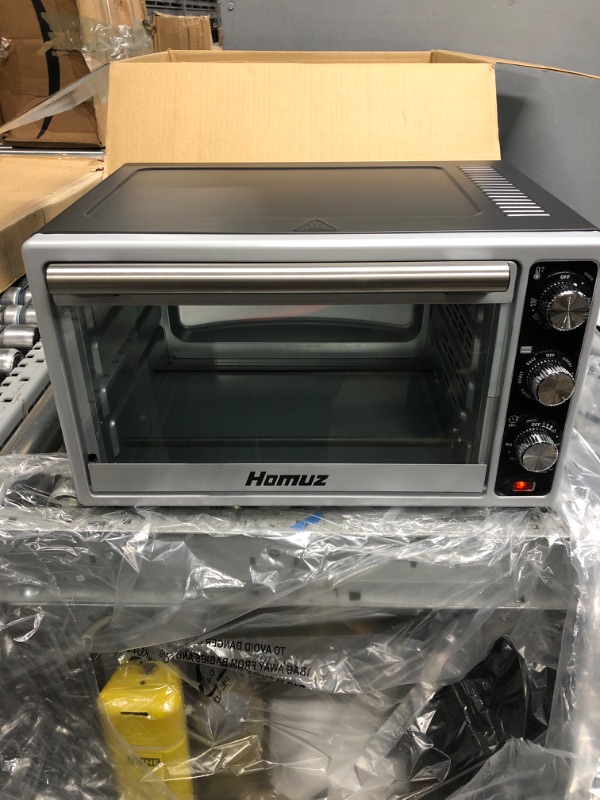Photo 1 of Air Fryer Oven, Homuz 7 In 1 Air Fryer Oilless Countertop Toaster Oven, 1500W 23QT Large Capacity Airfryer Toaster Oven with Timer and 4 Accessories, Fits for 9" Pizza, Stainless Steel, ETL Certified
