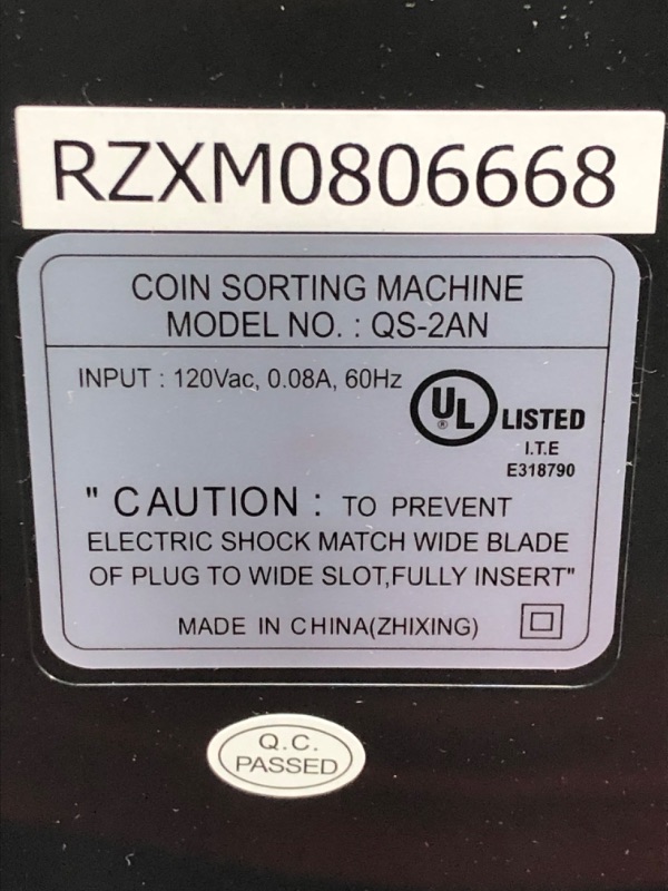 Photo 2 of Royal Sovereign Electric Coin Sorter, Patented Anti-Jam Technology, 1 Row of Coin Counting (QS-2AN)