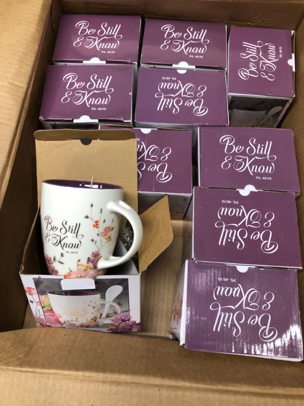 Photo 1 of Christian Art Gifts Coffee and Tea Scripture Mug with Ceramic Spoon Set for Women PACK of 10