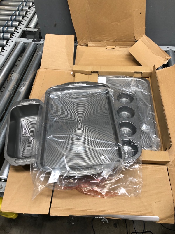 Photo 1 of Circulon Total Nonstick Bakeware Set with Nonstick Bread Pan, Cookie Sheet, Baking Pan, Baking Sheet, Cake Pan and Muffin/Cupcake Pan - 10 Piece, Gray