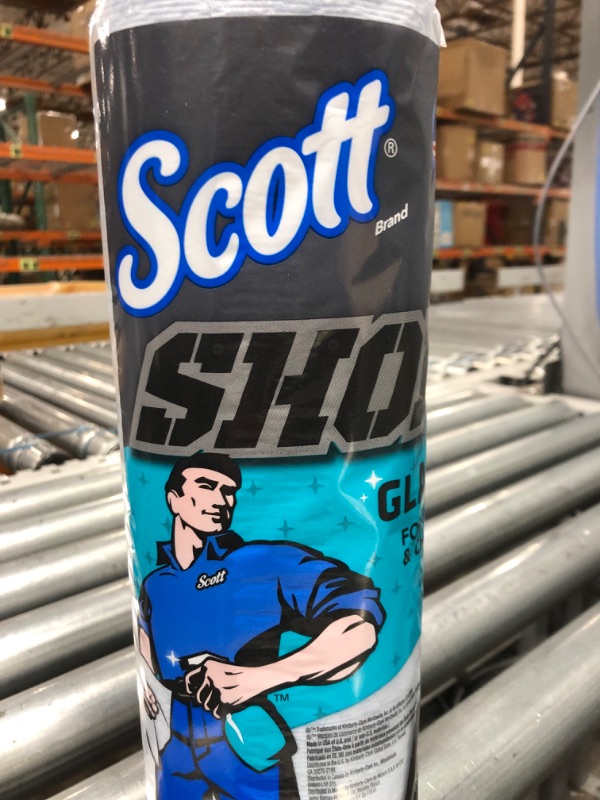 Photo 2 of (1 ROLL)Scott Shop Towel, Glass, 1-Ply, 8.6" x 11", Blue, 90 Sheets per Roll 