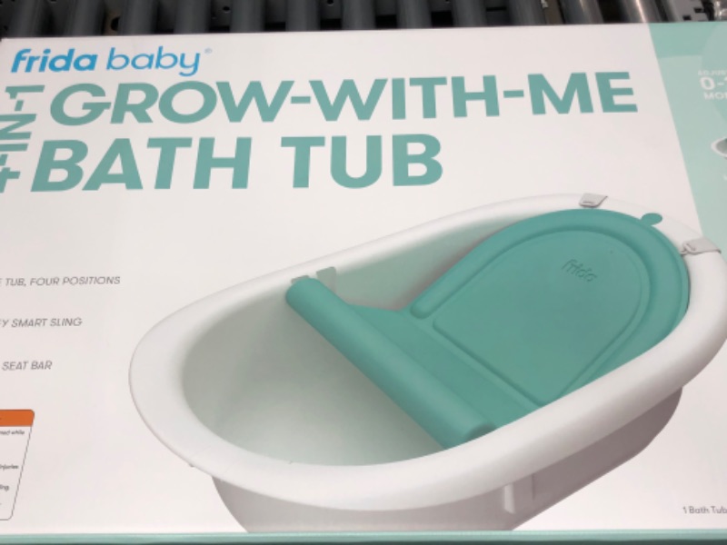 Photo 2 of 4-in-1 Grow-with-Me Bath Tub by Frida Baby Transforms Infant Bathtub to Toddler Bath Seat with Backrest for Assisted Sitting in Tub