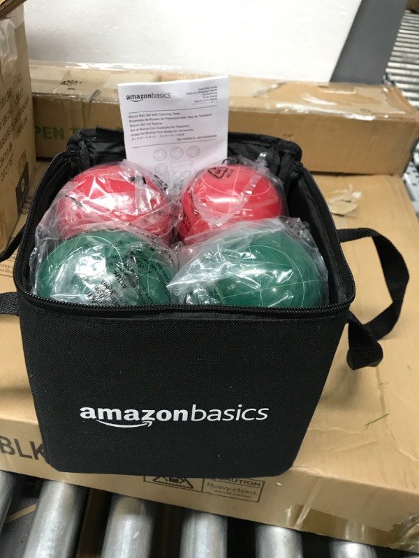 Photo 2 of Amazon Basics Bocce Ball Set with Soft Carry Case 100mm