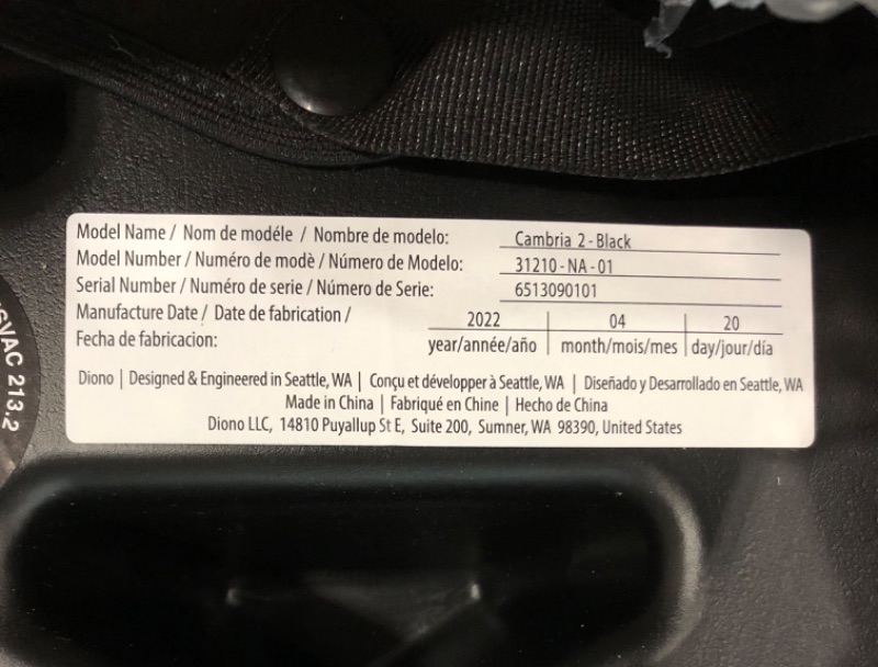 Photo 3 of Diono Cambria 2 XL 2022, Dual Latch Connectors, 2-in-1 Belt Positioning Booster Seat, High-Back to Backless Booster with Space and Room to Grow, 8 Years 1 Booster Seat, Black

