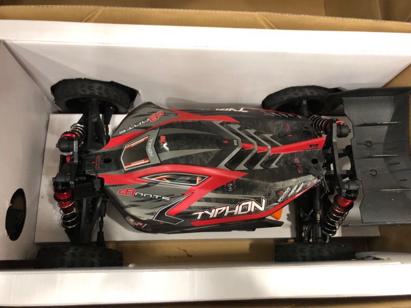 Photo 4 of ARRMA RC Car 1/8 Typhon 6S V5 4WD BLX Buggy with Spektrum Firma RTR (Ready-to-Run), Black and Red, ARA8606V5
