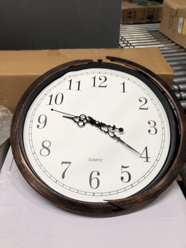 Photo 2 of ****Broken Frame*****
Bernhard Products Large Wall Clock 16 Inch Silent Non Ticking Movement Quartz Battery Operated Round Easy to Read Decorative Classic Brown Home/Kitchen/Office/Classroom/School Clocks, Black Numbers Classic 16 Inch