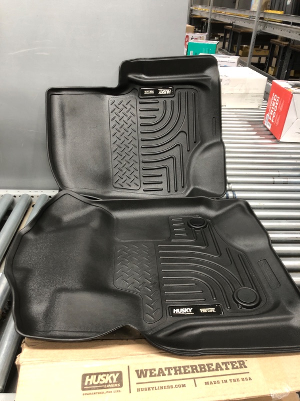 Photo 2 of Husky Liners Weatherbeater Series | Front Floor Liners - Black | 13301 | Fits 2017-2022 Ford F-250/F-350 Super Duty Crew/SuperCab Cab, 2017-2022 Ford F-450 Super Duty Crew Cab 2 Pcs