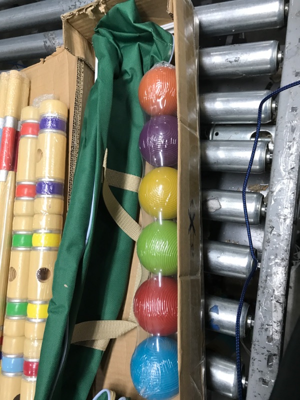 Photo 4 of ***FACTORY SEALED*** ApudArmis Six Player Croquet Set with Premiun Rubber Wooden Mallets 28In,Colored Ball,Wickets,Stakes - Lawn Backyard Game Set for Adults/Teenagers/Family (Large Carry Bag Including)