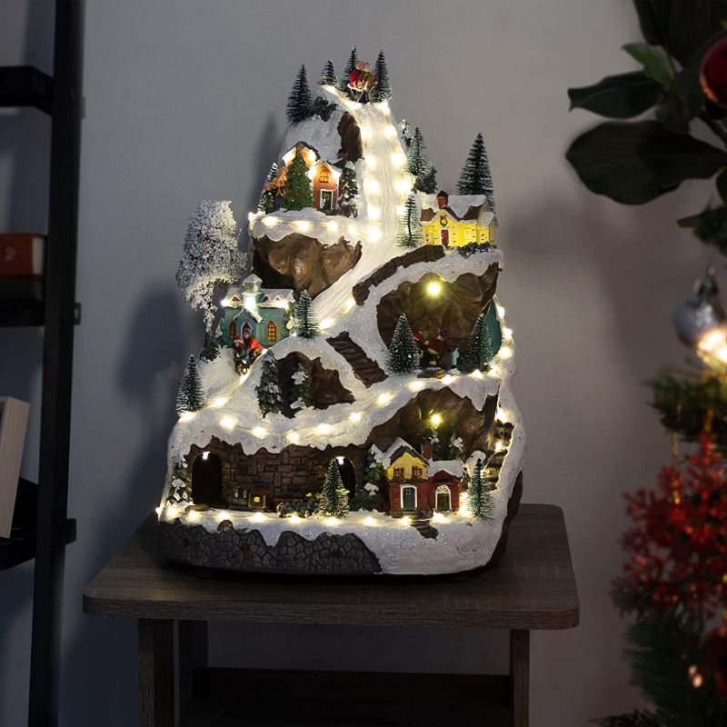 Photo 1 of Alpine Corporation 18" H Indoor Animated Winter Wonderland Set with LED Lights and Music
