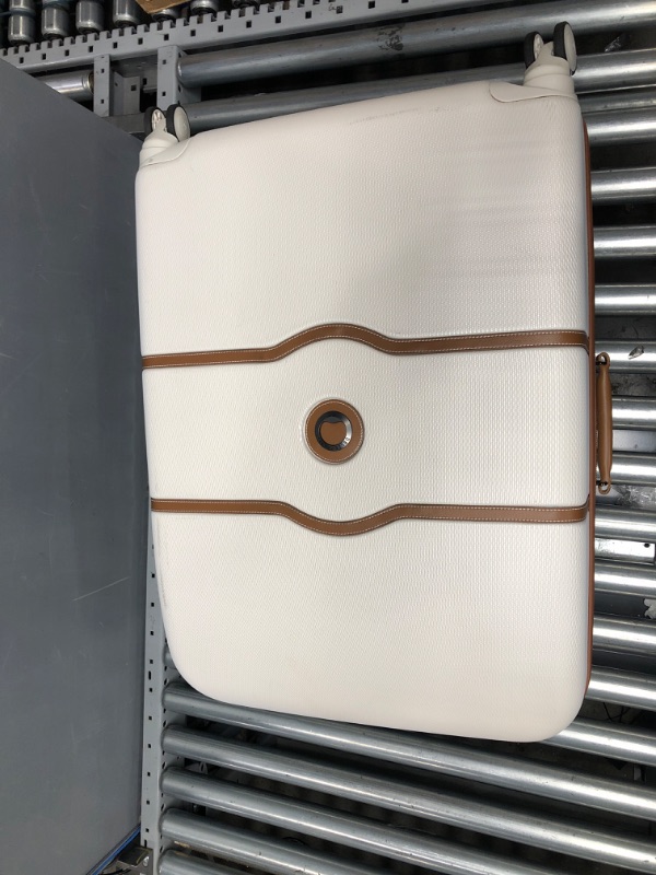 Photo 3 of DELSEY Paris Chatelet Hardside Luggage with Spinner Wheels, Champagne White, Checked-Large 28 Inch, with Brake Checked-Large 28 Inch, with Brake Champagne White