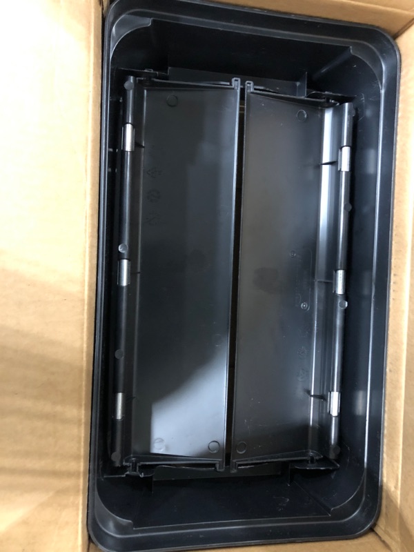 Photo 1 of AmazonCommercial 23 Gallon Double Flip Lid for Slim Trash Can, Black, 1-Pack BLACK 22.75" 1 pack
