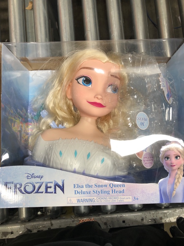 Photo 2 of Disney Frozen Deluxe Elsa Styling Head, Blonde Hair, 30 Piece Pretend Play Set, Wear and Share Accessories, by Just Play Elsa- 30 Piece