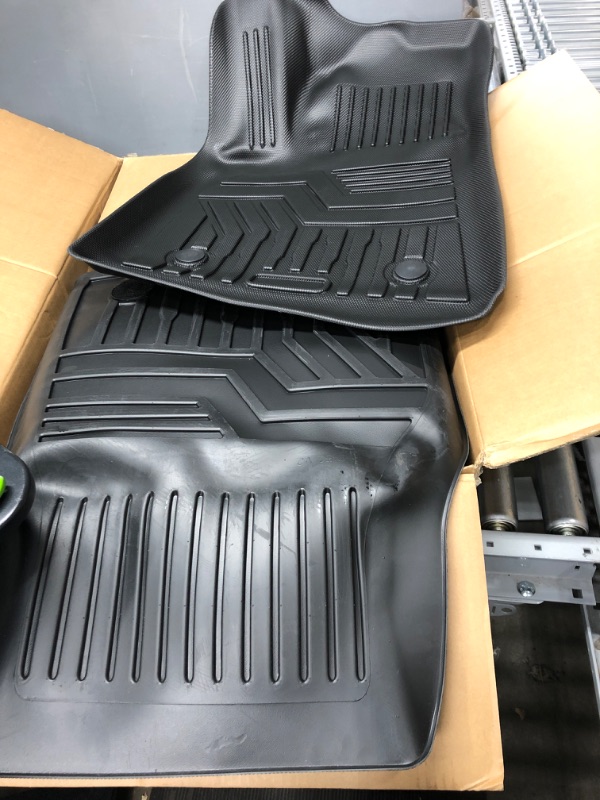 Photo 2 of (3 Pack) Tesla Model Y Floor Mats 2023 2022 2021 2020 3D Full Cover Custom Fits Floor Liners for Tesla Model Y Accessories All-Weather Protect Rear Cargo Liner Mats Model Y ?3 Pack?Floor Mats