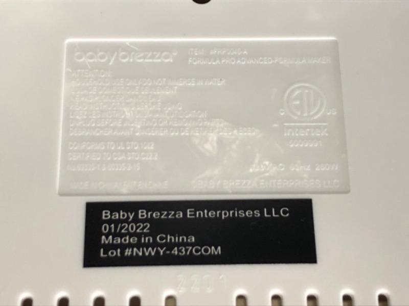 Photo 3 of New and Improved Baby Brezza Formula Pro Advanced Formula Dispenser Machine - Automatically Mix a Warm Formula Bottle Instantly - Easily Make Bottle with Automatic Powder Blending