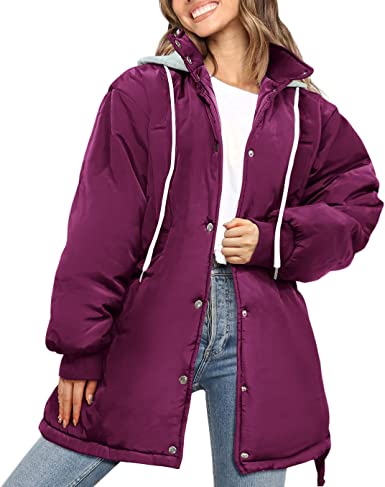 Photo 1 of PRETTYGARDEN Women's 2023 Hooded Puffer Jackets Long Sleeve Button Down Belted Warm Winter Trench Coat Outerwear With Pockets
SIZE- MEDIUM 