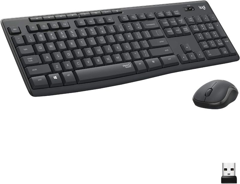 Photo 1 of Logitech MK295 \Keyboard Full Numpad, Advanced Optical Tracking, Lag-Free Wireless, 90% Less Noise - Graphite
