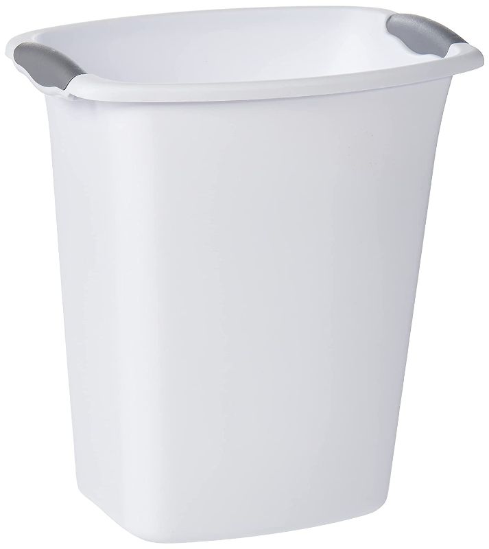 Photo 1 of (X2) Sterilite 10358006 11.88" X 8.5" X 13.25" 3 Gallon White Wastebasket
