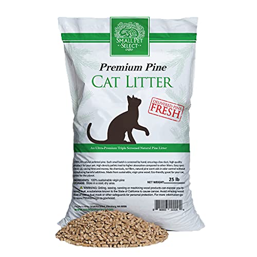 Photo 1 of Small Pet Select Premium Pine Pelleted Cat Litter 25lb, Brown (Pine Pellet Litter)
