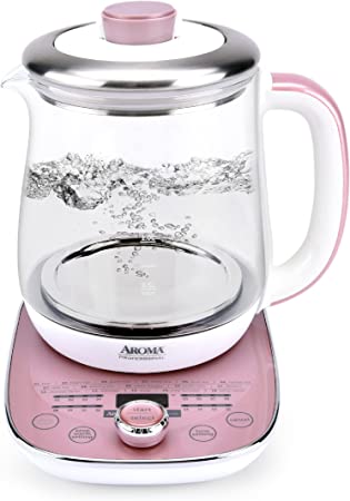 Photo 1 of Aroma Professional AWK-701 16-in-1 Nutri-Water, Green, Fruit, Flower Tea, Coffee, Multi-Use Kettle, Delay Timer, 1.5L, Pink