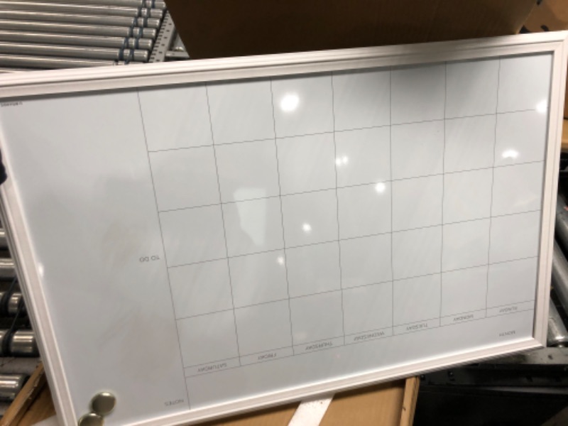 Photo 2 of U Brands Magnetic Dry Erase Calendar Board, 20 x 30 Inches, White Wood Frame (2075U00-01) 30'' x 40'' Board