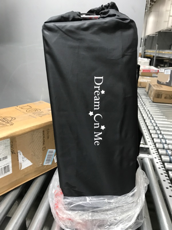 Photo 1 of Dream On Me Emily Rose Deluxe Playard in Black and White with Infant Bassinet and Changing Tray, Lightweight Portable and Convertible Playard for Baby, Breathable Mesh Sides and Soft Fabric