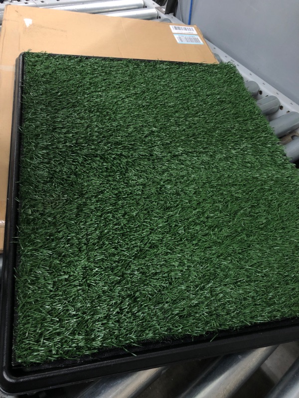 Photo 2 of Artificial Grass Puppy Pee Pad for Dogs and Small Pets - 20x25 Reusable 3-Layer Training Potty Pad with Tray - Dog Housebreaking Supplies by PETMAKER