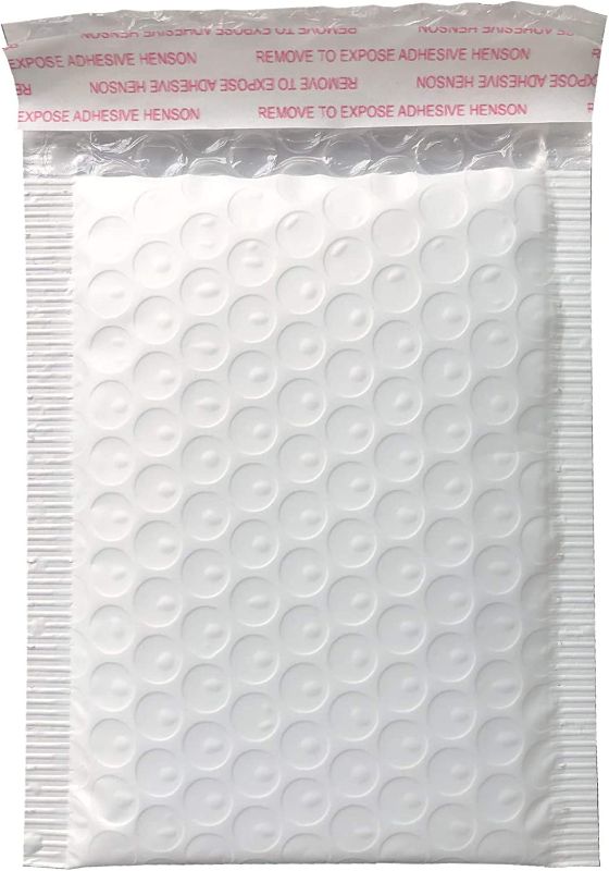 Photo 1 of 5x7 Inch White Poly Bubble Mailers Padded Envelopes Self-Sealing Shipping Bags 100 Pack