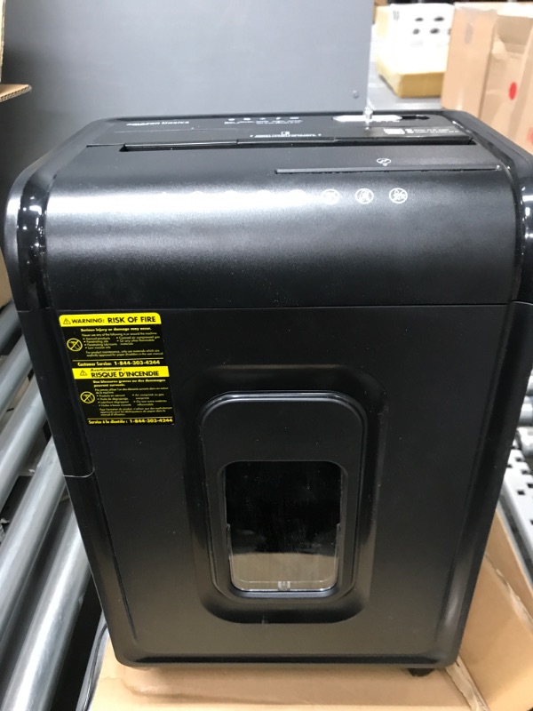 Photo 3 of DAMAGED - PARTS ONLY - Amazon Basics 8-Sheet High-Security Micro-Cut Shredder with Pullout Basket 8 Sheet Shredder