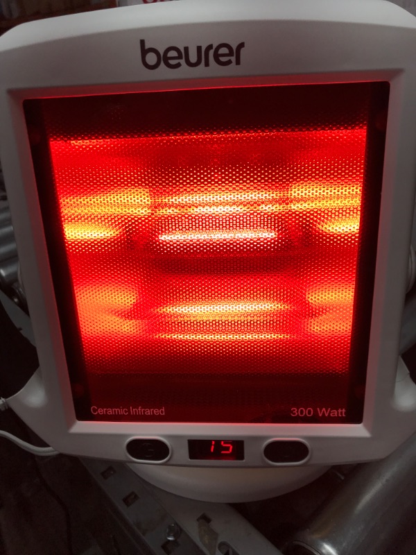 Photo 3 of Beurer IL50 Infrared Heat Lamp, Red Light Heat Device (Portable), for Muscle Pain and Pain Relief, for Cold Relief, Improves Blood Circulation, 300W, Safety-Features