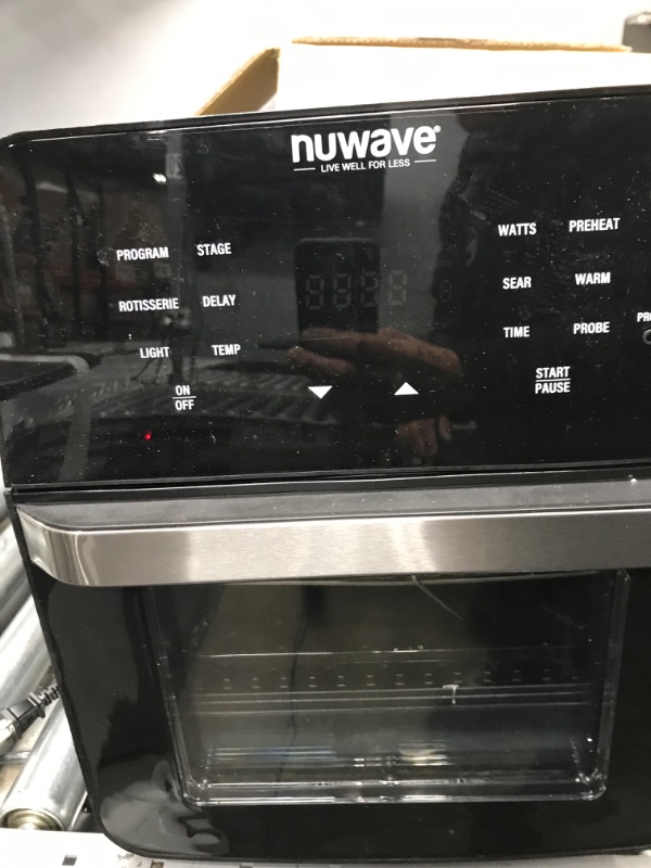 Photo 3 of *****DOES NOT WORK***** NUWAVE Brio Air Fryer Smart Oven, 15.5-Qt X-Large Family Size, Countertop Convection Rotisserie Grill Combo, Non-Stick Drip Tray, Stainless Steel Rotisserie Basket. 15.5QT Brio