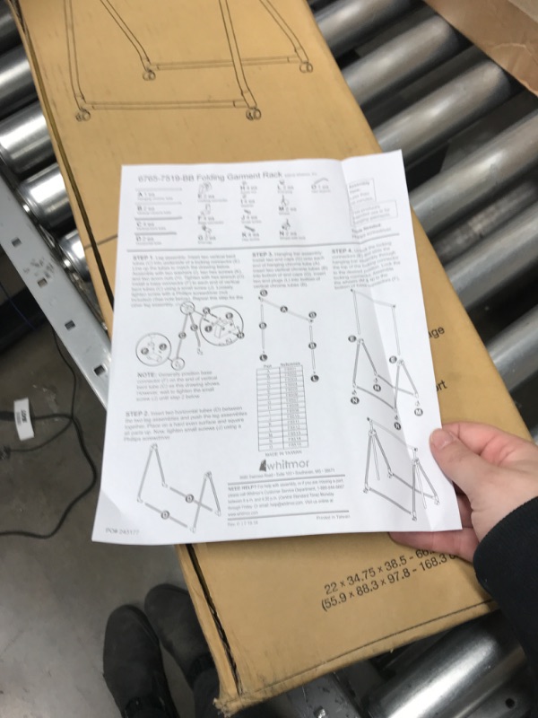 Photo 3 of ***FACTORY SEALED*** Whitmor Foldable Garment Rack - Rolling Clothes Hanger - Adjustable Height