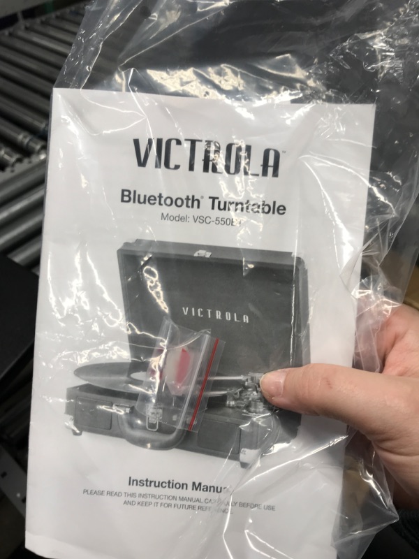 Photo 5 of ***TESTED WORKING SEE FULL NOTES*** Victrola Vintage 3-Speed Bluetooth Portable Suitcase Record Player with Built-in Speakers | Upgraded Turntable Audio Sound| Includes Extra Stylus | Black, Model Number: VSC-550BT-BK, 1SFA