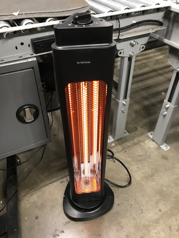 Photo 3 of ***TESTED WORKING*** 1500W Electric Space Heater for Large Room, 3S Fast Heating Electric Patio Heater, Indoor Heaters with 4 Modes, 90°Oscillation, Portable Outdoor Patio Heater with Overheat & Tip-over Protection Black
