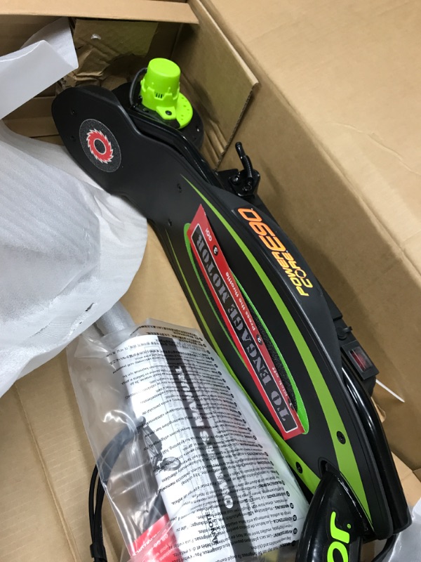 Photo 3 of ***NEW FACTORY SEALED*** Razor Power Core E90 Electric Scooter - Hub Motor, Up to 10 mph and 80 min Ride Time, for Kids 8 and Up Green Standard Packaging