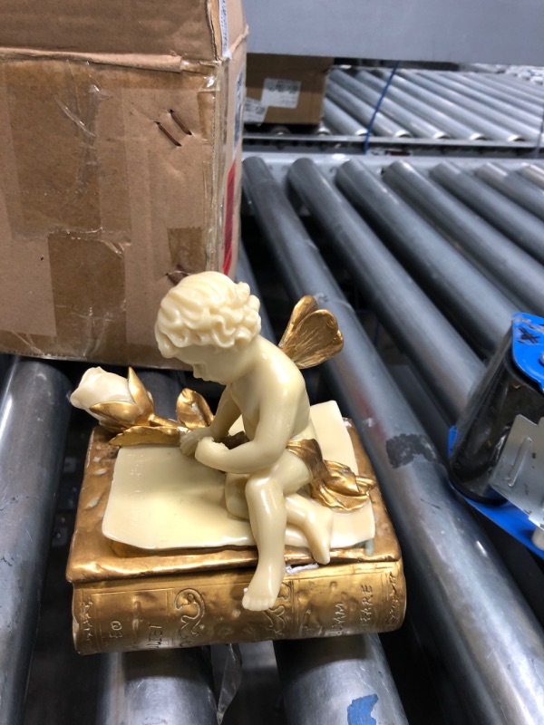 Photo 2 of **SEE NOTES**
Design Toscano PD2055 The Love Letter Cherub Trinket Jewelry Box Statue, 6 Inch, Polyresin, Ivory and Gold Finish Single