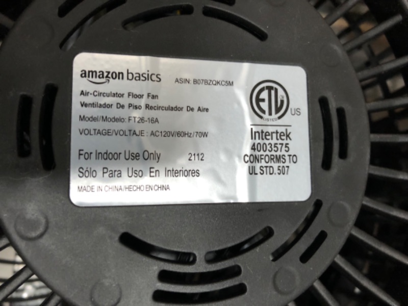 Photo 2 of Amazon Basics 3 Speed Small Room Air Circulator Fan, 11-Inch
