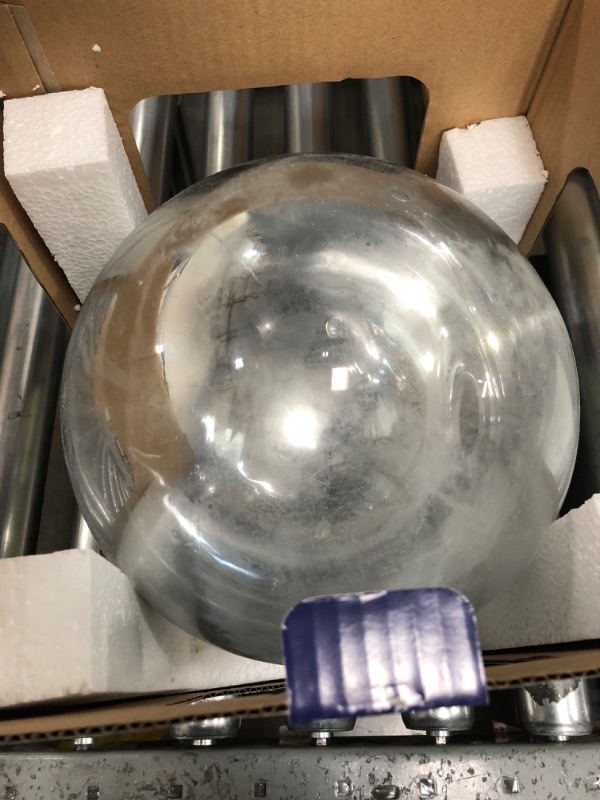 Photo 2 of Alpine Corporation GLB292SL Gazing Globe, 10" L x 10" W x 12" H, Silver 10"L x 10"W x 12"H Silver