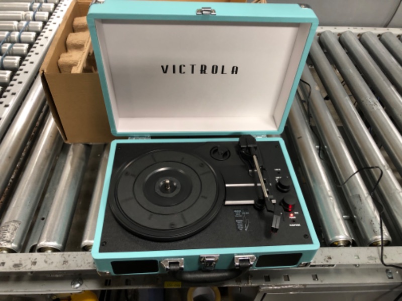 Photo 1 of Victrola Journey+ Bluetooth Suitcase Record Player, Turquoise (VSC-400SB-TRQ-SDF) Turquoise Record Player