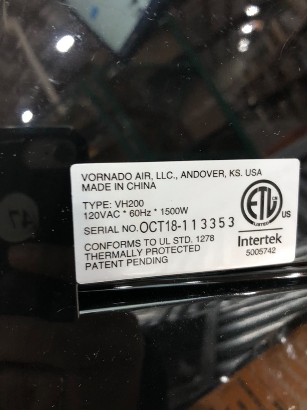 Photo 3 of ***NON_FUNCTIONAL*** Vornado AVH10 Vortex Heater with Auto Climate Control, 2 Heat Settings, Fan Only Option, Digital Display, Advanced Safety Features, Whole Room, White AVH10 — Auto Climate Heater