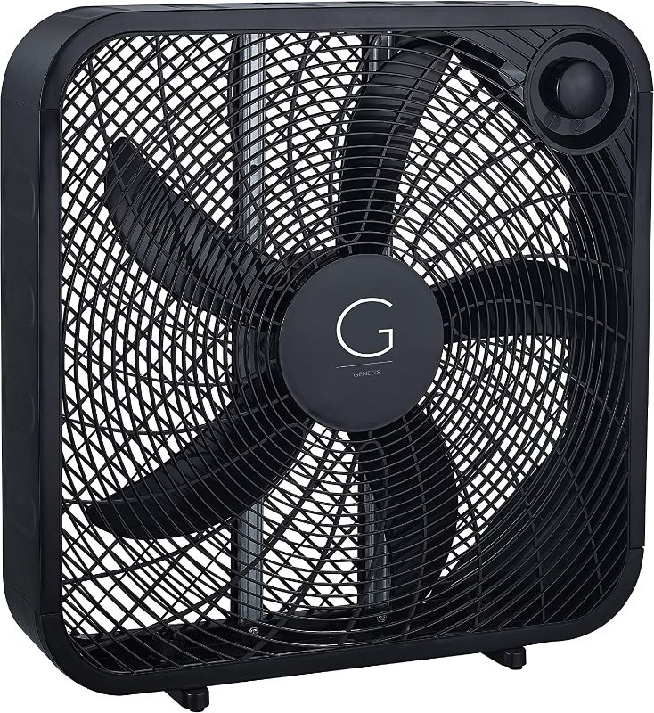 Photo 1 of *****NON-FUNCTIONAL****  Genesis 20" Box Fan 3 Settings Max Cooling Technology Carry Handle BLACK