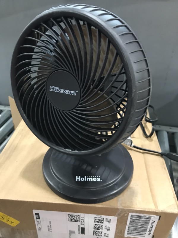 Photo 2 of Holmes 8-Inch Fan | Lil’ Blizzard Oscillating Table Fan, Black