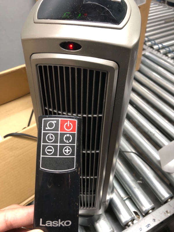 Photo 1 of Lasko 1500W Digital Ceramic Space Heater with Remote, 755320, Silver