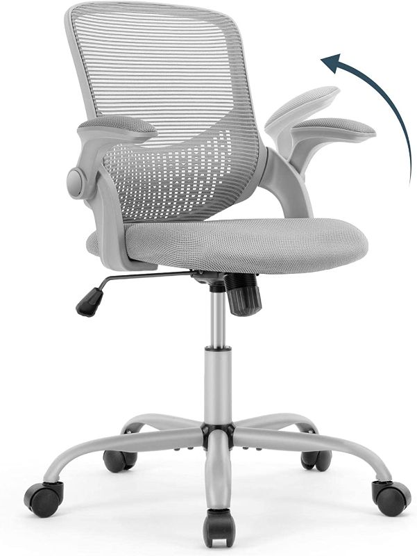 Photo 1 of Office Chair Desk Chairs Mesh Computer Desk Chair with Wheels Ergonomic Office Chair Height Adjustable Swivel Task Chair with Mid Back, 90° Flip-up Arms and...
