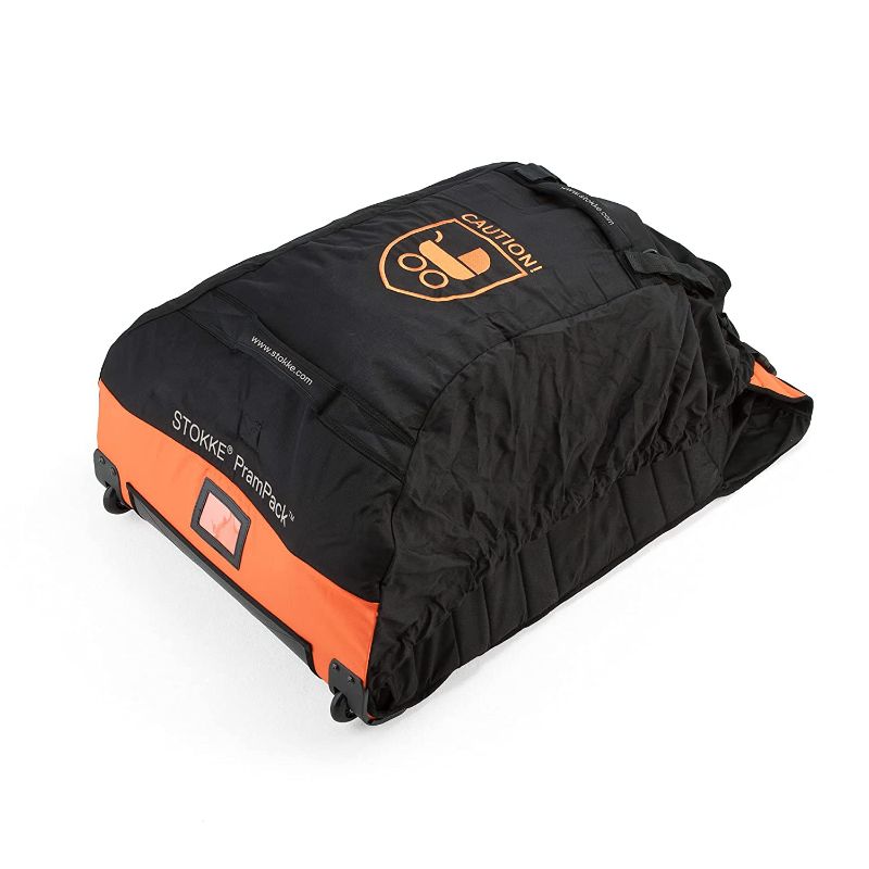 Photo 1 of Stokke PramPack, Black & Orange - Protects Your Stroller While You Travel - Lightweight - Rolls Up for Easy Storage - Fits Most Strollers on The Market
