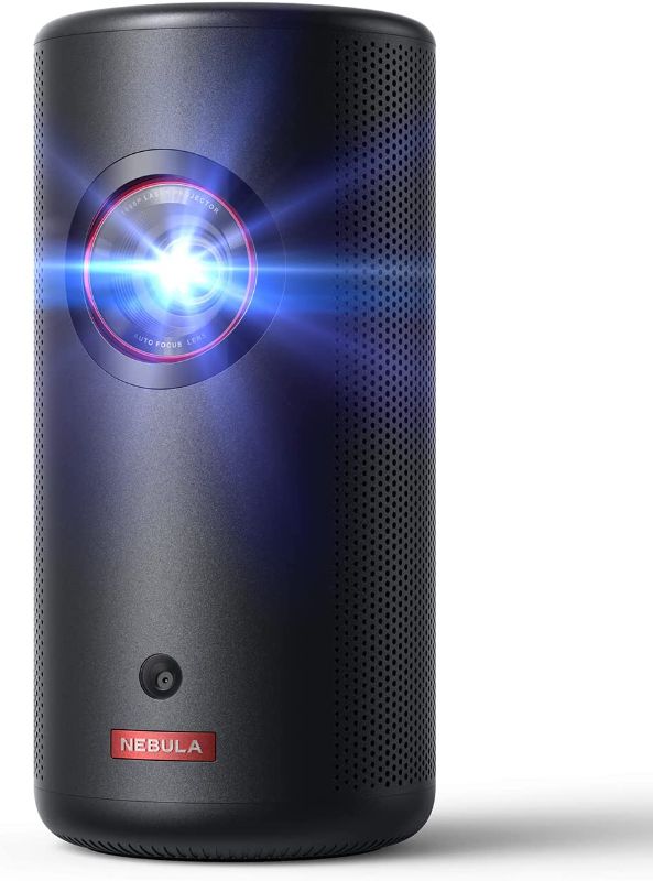 Photo 1 of Nebula Anker Capsule 3 Laser 1080p, Smart, Wi-Fi, Mini Projector, Black, Portable Projector, Dolby Digital, Laser Projector, Autofocus, 120-Inch Picture, Built-in Battery, 2.5 Hours of Playtime
