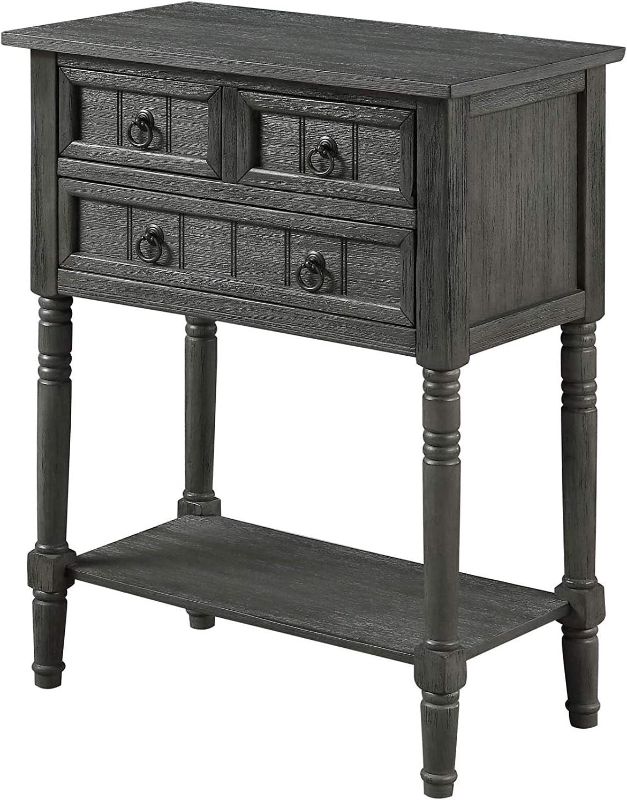 Photo 1 of *MAJOR DAMAGE TO DRAWERS* Convenience Concepts Kendra Hall Table, Dark Gray Wirebrush
