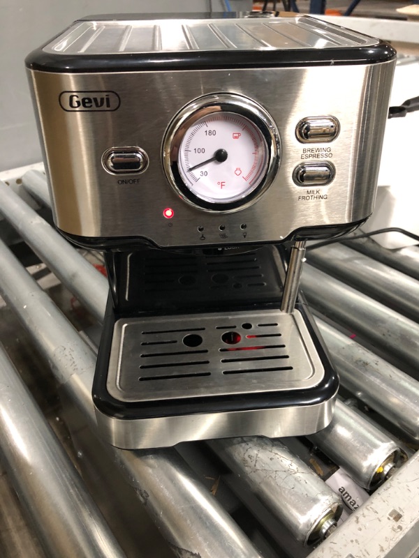 Photo 2 of **TESTED POWERED ON***** Gevi Espresso Machine 15 Bar Pump Pressure, Expresso Coffee Machine With Milk Frother Steam Wand, Espresso and Cappuccino Maker, 1.5L Water Tank, For Home Barista, 1100W, Black