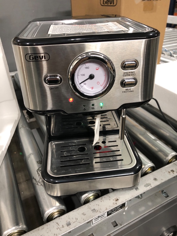 Photo 2 of ***USED** **SEE CLERK NOTES***Gevi Espresso Machine 15 Bar Pump Pressure, Cappuccino Coffee Maker with Milk Foaming Steam Wand for Latte, Mocha, Cappuccino, 1.5L Water Tank Silver-6 Espresso Machine