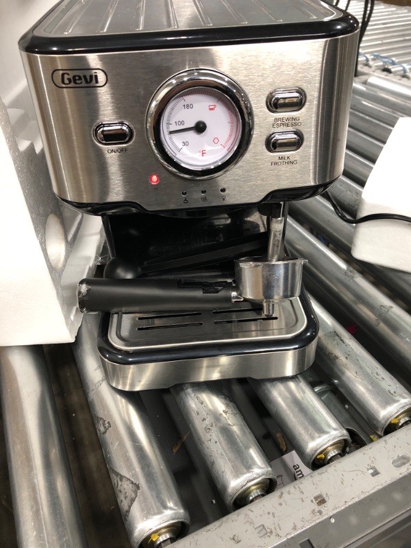 Photo 3 of ***TESTED**POWERED ON**Gevi Espresso Machine with steamer 15 Bar Pump Pressure, Cappuccino Coffee Maker with Milk Foaming Steam Wand for Latte, Mocha, Cappuccino, 1.5L Water Tank, 1100W, Black1
