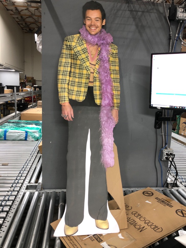 Photo 2 of Novelty Native Harry Styles Merch Life Size Cardboard Standee Poster Figure - Creaseless Edition - Gift for Parties, Events, Bedroom Decor, Office